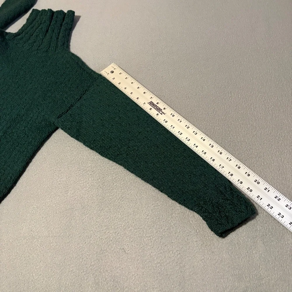 Vintage Tricots St Raphael Turtleneck Sweater Mens M Green Wool Cable Knit